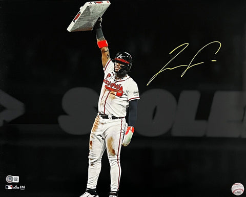Ronald Acuna Jr. Atlanta Braves Signed 70th SB Record Spotlight 16x20 BAS