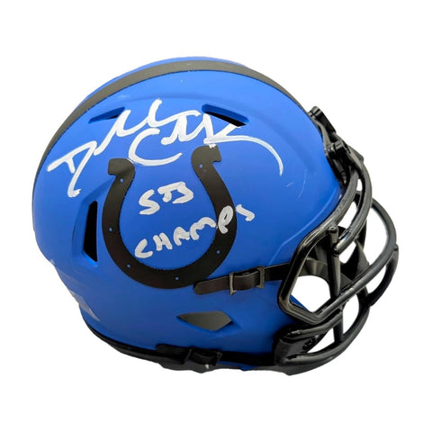 Dallas Clark Autographed SB Champs Inscription Colts Rave Mini - Players Ink