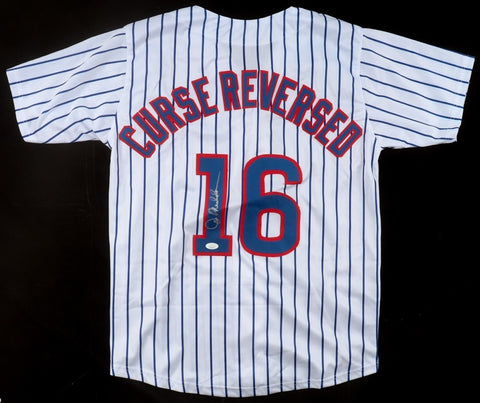 Joe Maddon Signed Chicago Cubs "Curse Reversed #16 Jersey (JSA COA) 2016 Manager