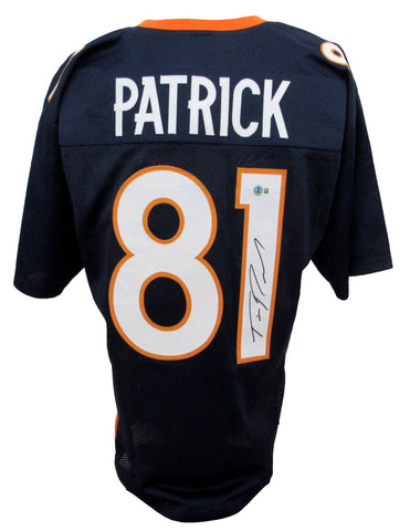 Tim Patrick Signed/Auto Navy Denver Broncos Football Jersey Beckett 208160
