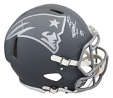Patriots Rob Gronkowski Signed Slate Full Size Speed Proline Helmet BAS Witness