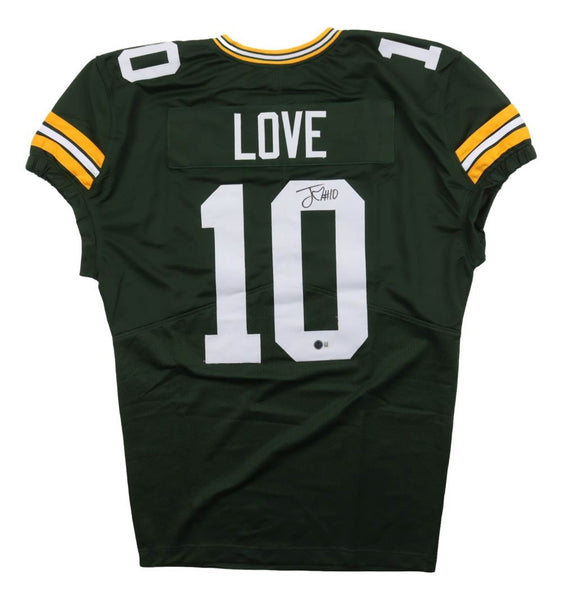 Jordan Love Green Bay Signed Green Pro-Cut Football Jersey BAS ITP