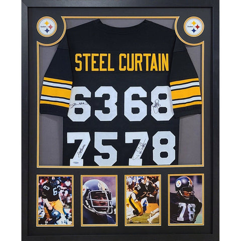 Pittsburgh Steelers Steel Curtain Autographed Signed Framed Jersey TRISTAR