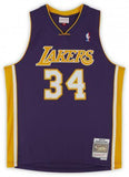 Shaquille O'Neal Lakers Signed Mitchell & Ness Purple 1999-2000 Swingman Jersey