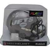 Darrelle Revis Autographed New York Jets Flash Mini Helmet Beckett 48134