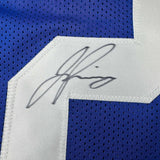 Framed Autographed/Signed Jason Pinnock 33x42 New York Blue Jersey PSA/DNA COA