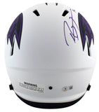 Ravens Ray Lewis Signed Lunar Full Size Speed Rep Helmet w/ Case BAS Witnessed