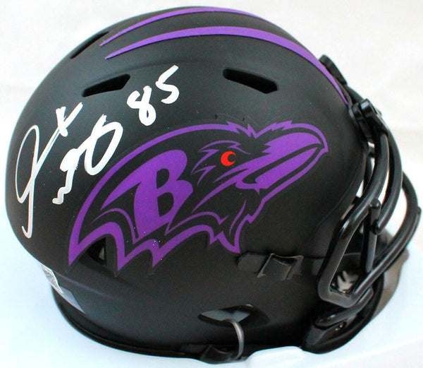 Derrick Mason Autographed Baltimore Ravens Eclipse Speed Mini Helmet-Beckett W