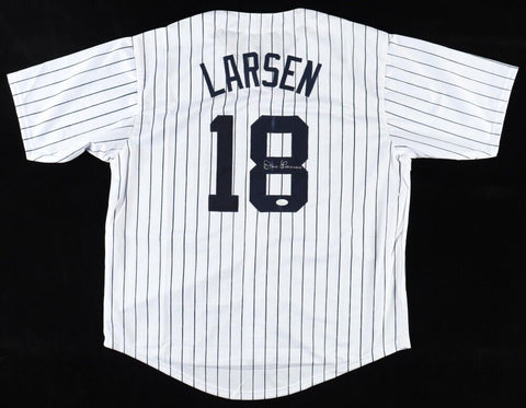 Don Larsen Signed Yankees Jersey (JSA COA) Pitched Perfect Game 56 World Series