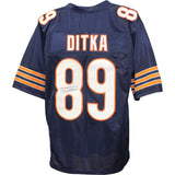 Mike Ditka Autographed/Signed Pro Style size XL Blue Jersey JSA 50301