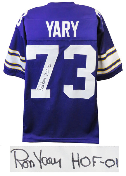 Ron Yary (VIKINGS) Signed Purple Throwback Custom Jersey w/HOF'01 - SCHWARTZ COA