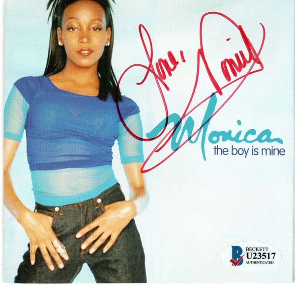 Monica Autographed The Boy is Mine CD Cover With Disc Beckett Authenticated