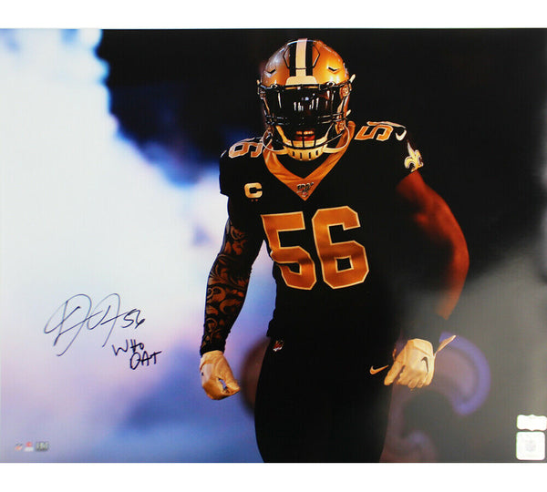 Demario Davis Signed New Orleans Unframed 16x20 Photo-Tunnel Smoke w/Who Dat