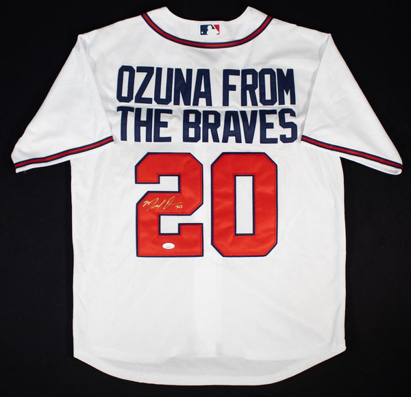 Marcell Ozuna Signed Atlanta Braves Custom Nike style Jersey (JSA COA)