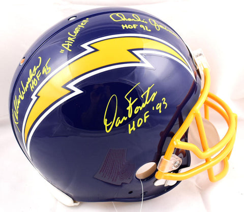 Fouts, Winslow, Joiner Autographed Chargers F/S Authentic Helmet w/HOF-BA W Holo