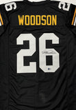 Steelers Hall of Famer ROD WOODSON Signed Custom Replica Black Jersey AUTO - BAS