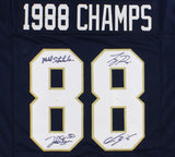 Rice, Zorich, Stonebreaker & Stams Signed Notre Dame 1988 Champs Navy Jersey