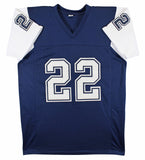 Emmitt Smith Authentic Signed Navy Thanksgiving Pro Style Jersey BAS Witnessed