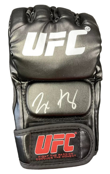 Autographed/Signed Max Holloway Blessed UFC Black Glove JSA COA Auto