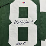 Framed Autographed/Signed Willie Davis 35x39 Green Bay Green Jersey PSA COA