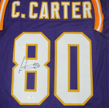 Vikings Hall of Famer CRIS CARTER #80 Signed Custom Replica Purple Jersey AUTO