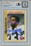 Tony Dorsett Autographed 1978 Topps #315 HOF 10 auto Card Slab Beckett 57104