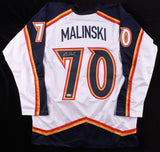 Sam Malinski Signed Colorado Avalanche / Rockies Throwback Jersey / Beckett