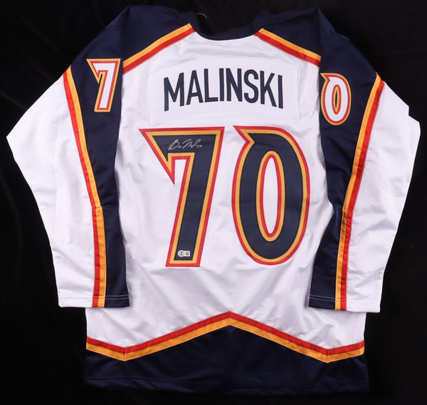 Sam Malinski Signed Colorado Avalanche / Rockies Throwback Jersey / Beckett