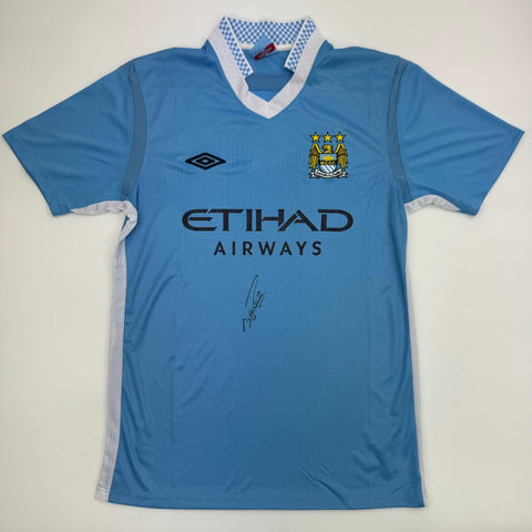 Autographed/Signed Sergio Kun Aguero Manchester City Soccer Jersey BAS COA #2
