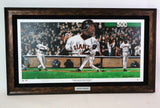 Barry Bonds Autographed 32x16 Canvas Framed PSA COA