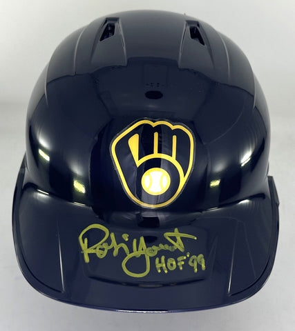 Brewers ROBIN YOUNT Signed Full Size Milwaukee Rawlings BLUE Helmet AUTO - BAS