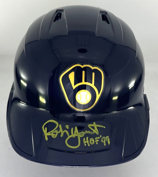 Brewers ROBIN YOUNT Signed Full Size Milwaukee Rawlings BLUE Helmet AUTO - BAS