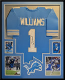 FRAMED DETROIT LIONS JAMESON WILLIAMS AUTOGRAPHED SIGNED #1 JERSEY JSA COA