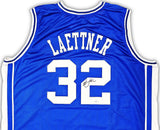 DUKE BLUE DEVILS CHRISTIAN LAETTNER AUTOGRAPHED BLUE JERSEY JSA STOCK #215709