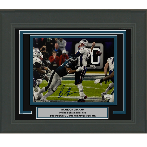 Framed Autographed/Signed Brandon Graham Eagles 8x10 Photo JSA COA