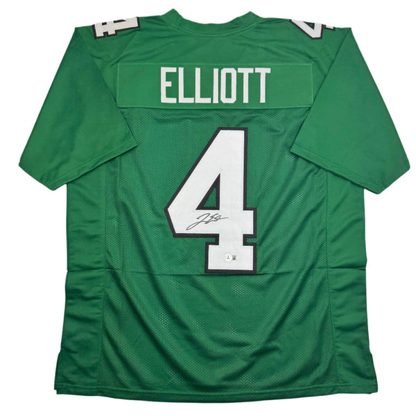 Autographed/Signed Jake Elliott Philadelphia Kelly Green Football Jersey BAS COA