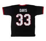 Terrell Davis Signed Georgia Custom Black Jersey with "Go Dawgs" Inscription