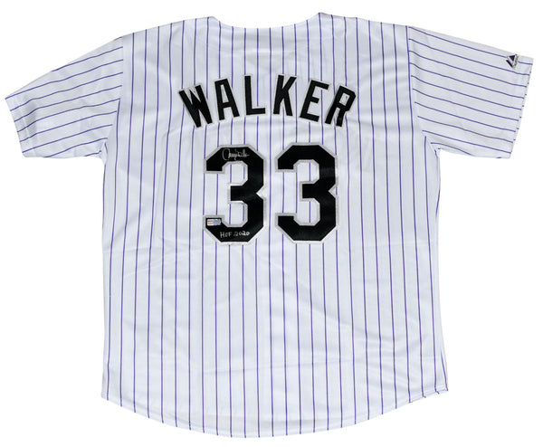 LARRY WALKER SIGNED COLORADO ROCKIES #33 WHITE MAJESTIC JERSEY W/ HOF 2020