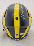 BLAKE CORUM SIGNED MICHIGAN F/S SPEEDFLEX HELMET 2 INSCRIPTIONS BECKETT QR