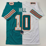 Autographed/Signed Tyreek Hill Miami Split Teal/White Jersey Beckett BAS COA