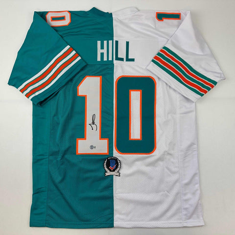 Autographed/Signed Tyreek Hill Miami Split Teal/White Jersey Beckett BAS COA
