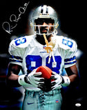 MICHAEL IRVIN AUTOGRAPHED 16X20 PHOTO DALLAS COWBOYS SPOTLIGHT JSA STOCK #234546