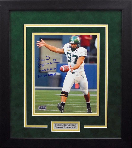 DANIEL SEPULVEDA AUTOGRAPHED BAYLOR BEARS FRAMED 8x10 PHOTO COA