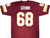 Russ Grimm Autographed Burgandy Pro Style Jersey w/HOF - Prova *Black