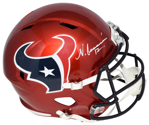 NICO COLLINS AUTOGRAPHED HOUSTON TEXANS RED FULL SIZE SPEED HELMET BECKETT