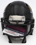 Travis Etienne Autographed Jaguars Black Speed Mini Helmet (Smudged) JSA AR44775