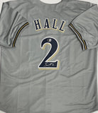 BILL HALL Signed Custom Replica Brewers Gray Jersey AUTO - BAS