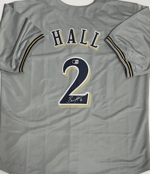 BILL HALL Signed Custom Replica Brewers Gray Jersey AUTO - BAS