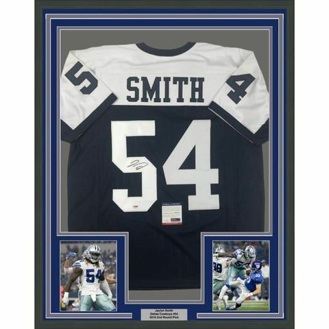 FRAMED Autographed/Signed JAYLON SMITH 33x42 Dallas TG Day Jersey PSA/DNA COA
