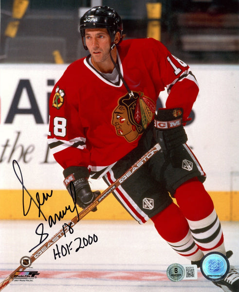 Denis Savard Autographed/Signed Chicago Blackhawks 8x10 Photo HOF Beckett 57345